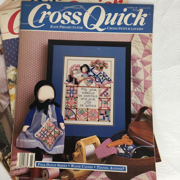 6 Back Issues Cross Quick Magazine East Projects for Cross Stitch Lovers 1988/89 - Picture 2 of 14